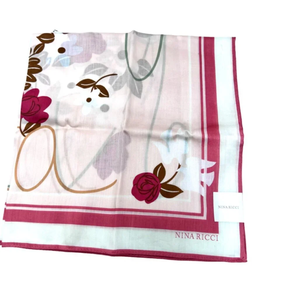 New  tag on Nina Ricci  scarf cotton/silk 22